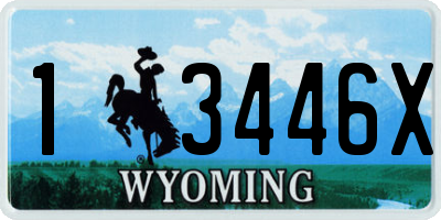WY license plate 13446X