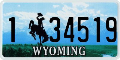 WY license plate 134519