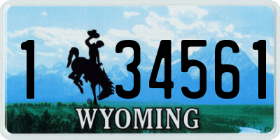 WY license plate 134561