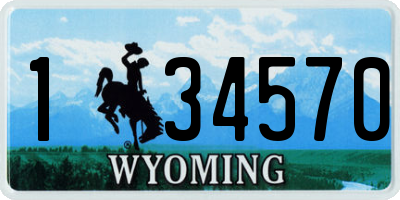 WY license plate 134570