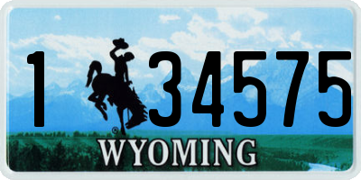 WY license plate 134575
