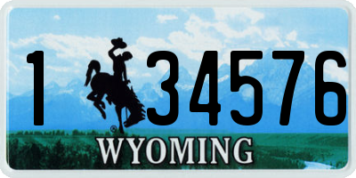 WY license plate 134576