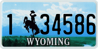 WY license plate 134586