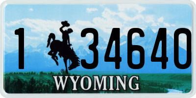 WY license plate 134640