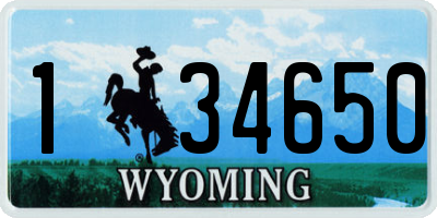 WY license plate 134650