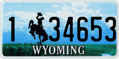 WY license plate 134653