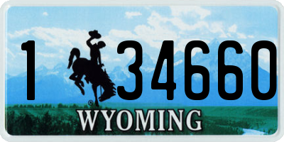 WY license plate 134660