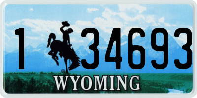 WY license plate 134693
