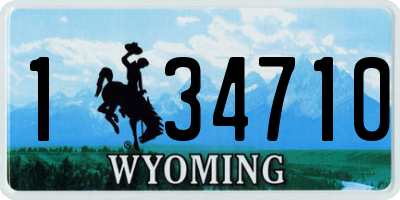 WY license plate 134710
