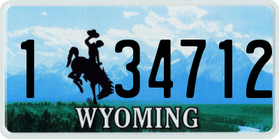 WY license plate 134712