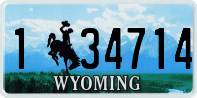 WY license plate 134714