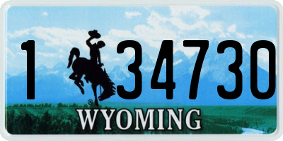 WY license plate 134730