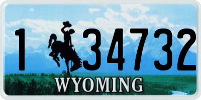 WY license plate 134732