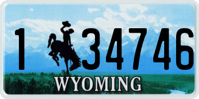 WY license plate 134746