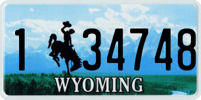 WY license plate 134748