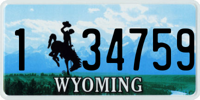 WY license plate 134759