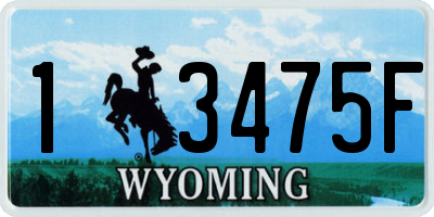 WY license plate 13475F
