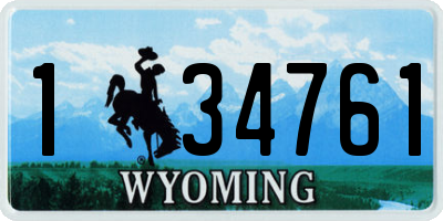 WY license plate 134761