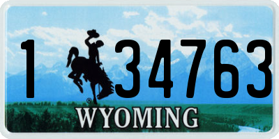 WY license plate 134763
