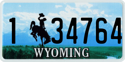 WY license plate 134764