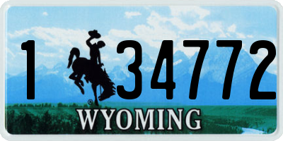 WY license plate 134772