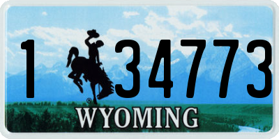 WY license plate 134773