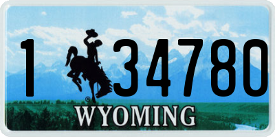 WY license plate 134780