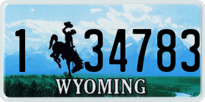 WY license plate 134783