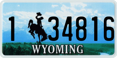 WY license plate 134816
