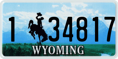 WY license plate 134817