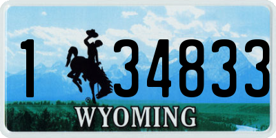 WY license plate 134833