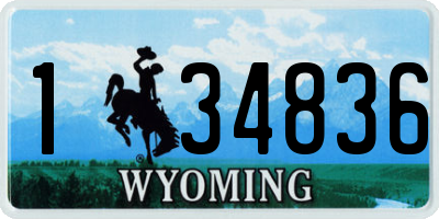 WY license plate 134836