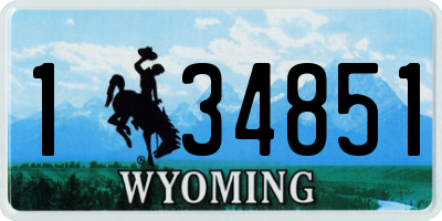 WY license plate 134851
