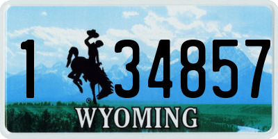 WY license plate 134857