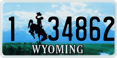 WY license plate 134862