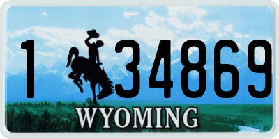 WY license plate 134869