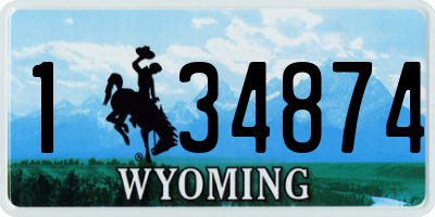 WY license plate 134874