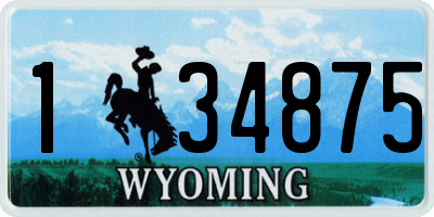 WY license plate 134875
