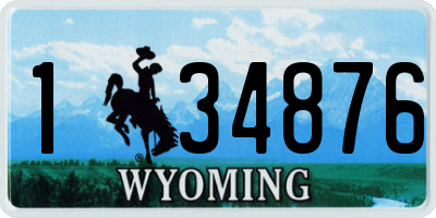 WY license plate 134876