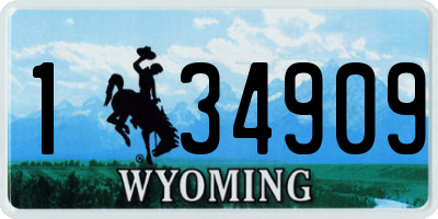 WY license plate 134909