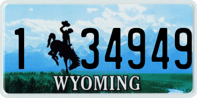 WY license plate 134949