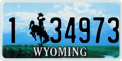 WY license plate 134973