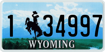 WY license plate 134997