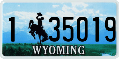 WY license plate 135019