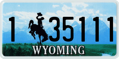 WY license plate 135111