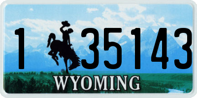 WY license plate 135143