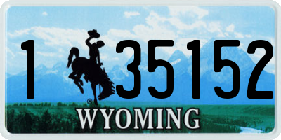 WY license plate 135152