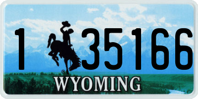 WY license plate 135166
