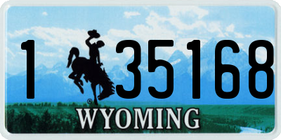 WY license plate 135168