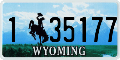 WY license plate 135177